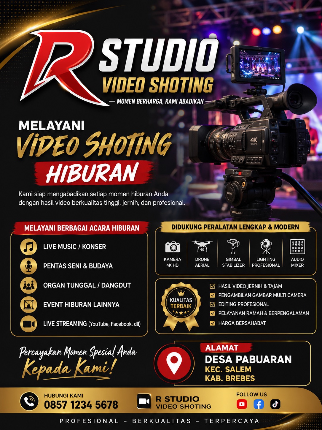 Foto iklan Melayani jasa dokumentasi video shoting hiburan dan proyektor, drone, videotron 1